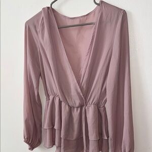 Elegant Mauve Wrap Top